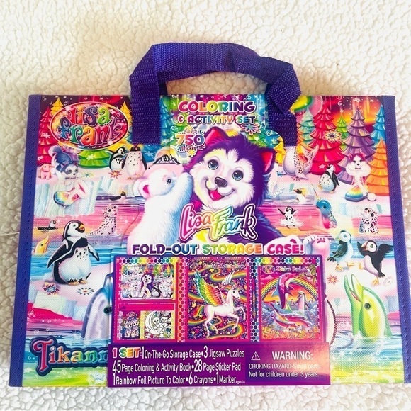 NWT Lisa Frank Coloring & Activity Set with Fold Out Storage Case + 600 Stickers - Picture 3 of 16